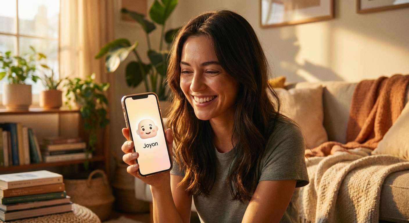 Joyon AI Companion concept representing an emotional digital friend